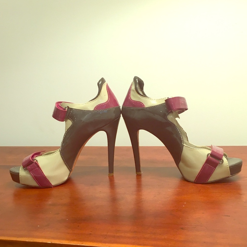 Aldo patent-leather platform stilettos